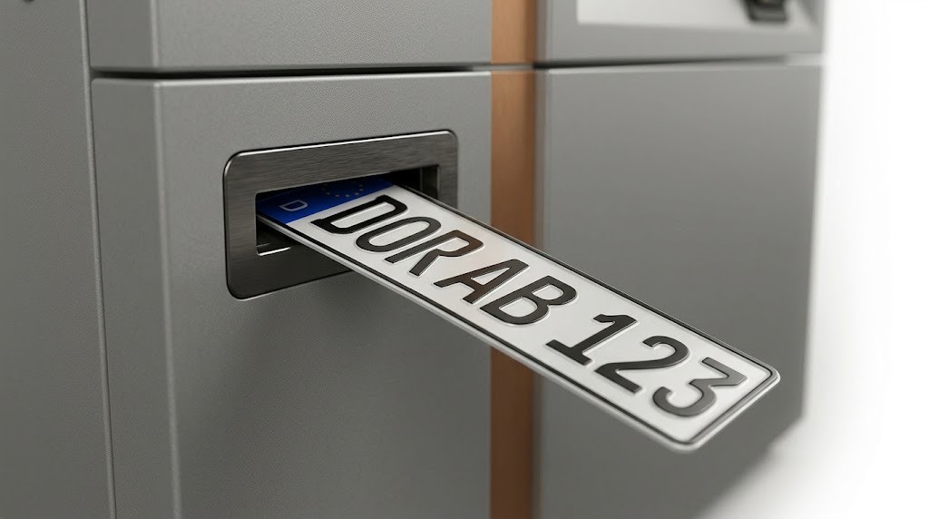 Kennzeichen-Ausgabe am Automaten